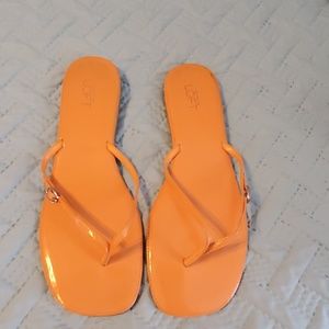 Orange Ann Taylor Loft Flip Flops